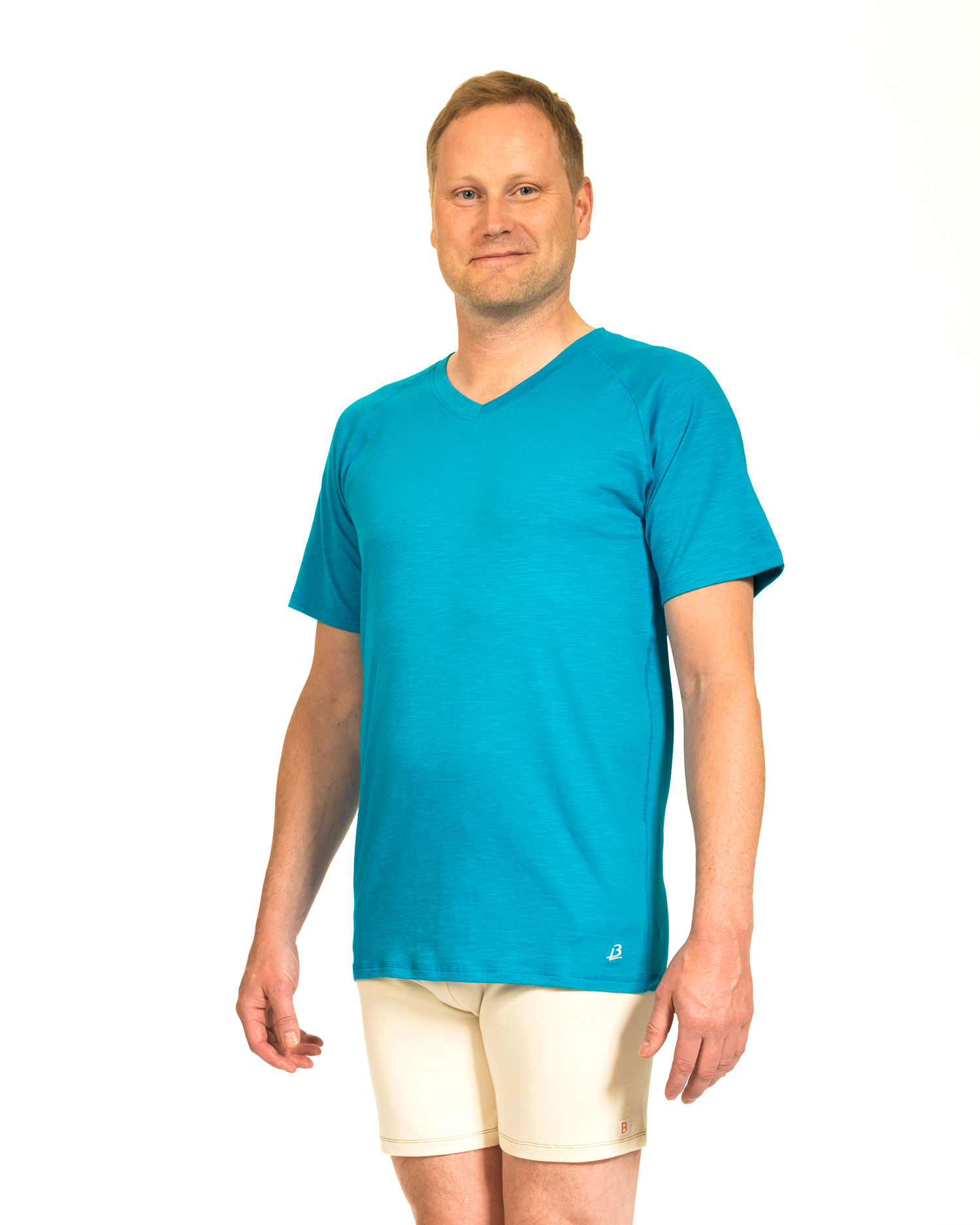 Cotton men's plain sky blue bermuda